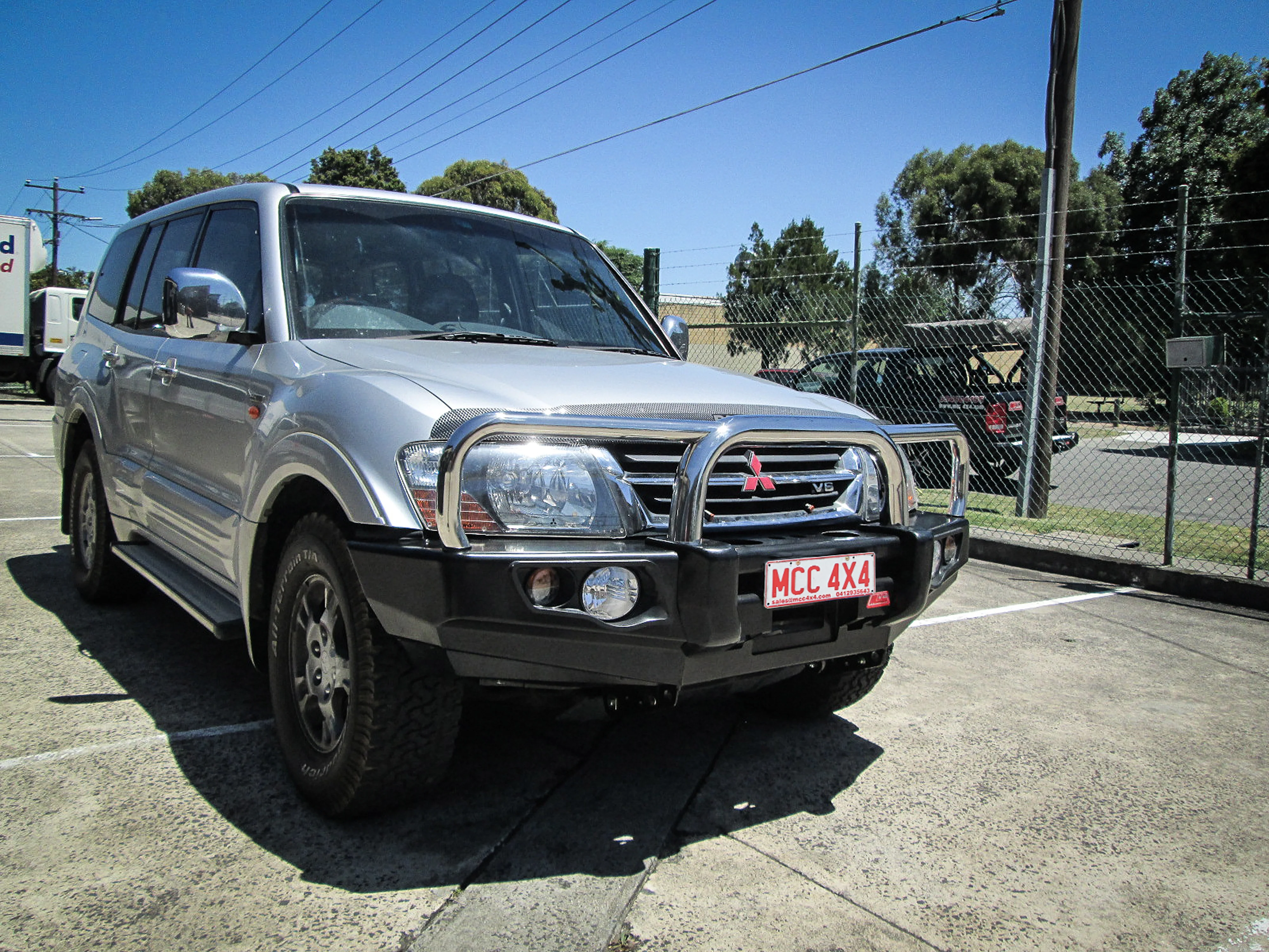 Pajero NM NP 1999-2006 707-01 Falcon Bull Bar Triple Stainless Loops Package (LED Foglight) - SKU MCC-02005-701FOGUP - Image 2