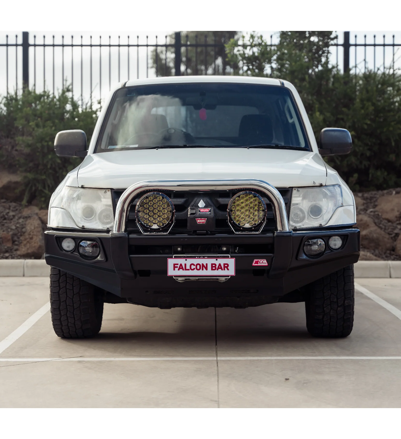Pajero NS NX NT NW 2006-2021 707-01 Falcon Bull Bar Single Stainless Loop Package (No Foglight) - SKU MCC-02004-701SSL - Image 3