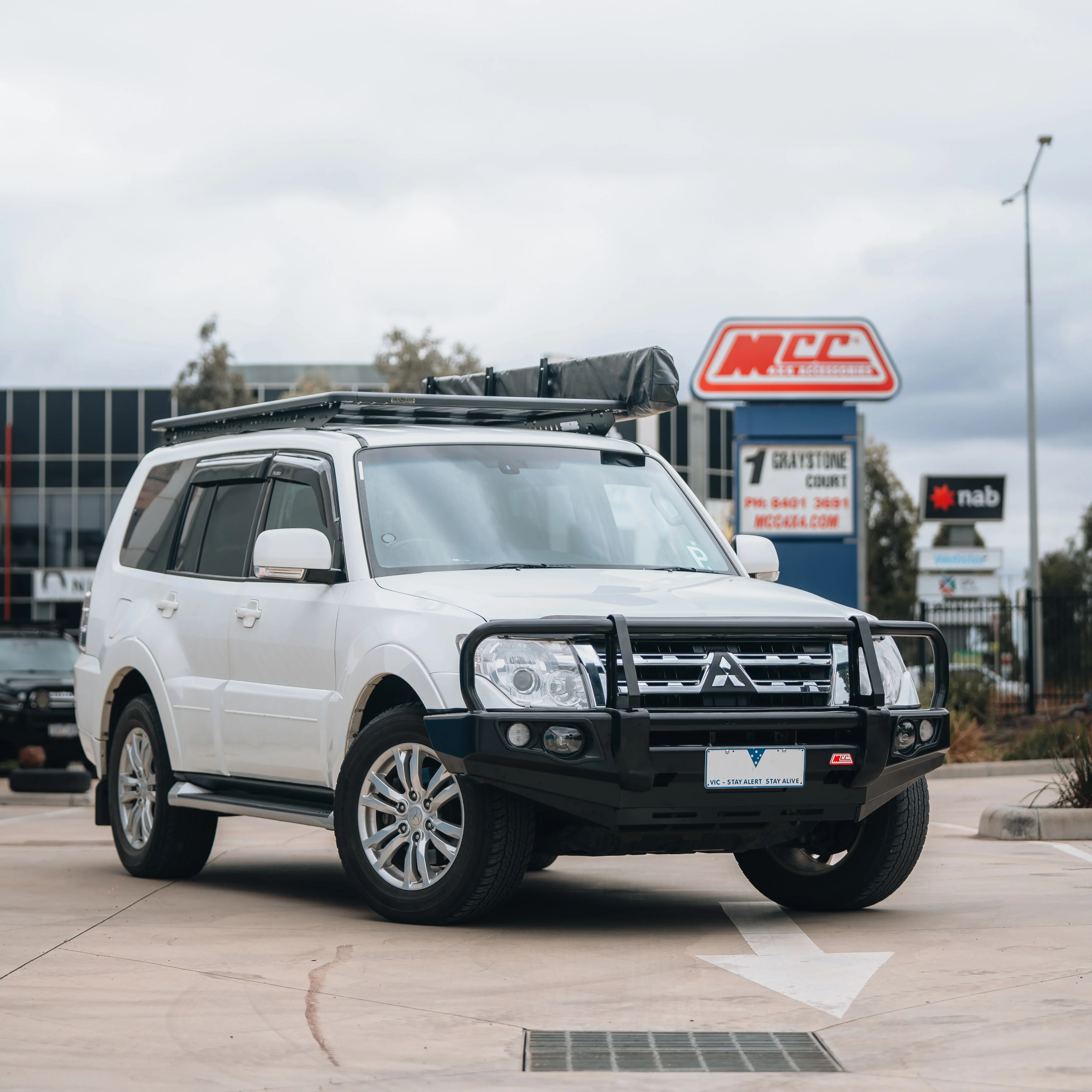 Pajero NS NX NT NW 2006-2021 707-02 Falcon Bull Bar Black A-Frame Package (No Foglight) - SKU MCC-02004-702UP - Image 2