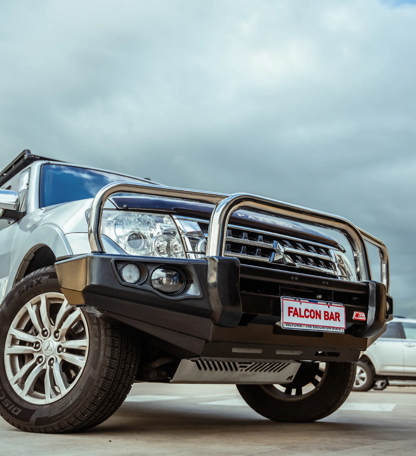 Pajero NS NX NT NW 2006-2021 707-01 Falcon Bull Bar Triple Stainless Loops Package (LED Foglight) - SKU MCC-02004-701FOGUP - Image 10