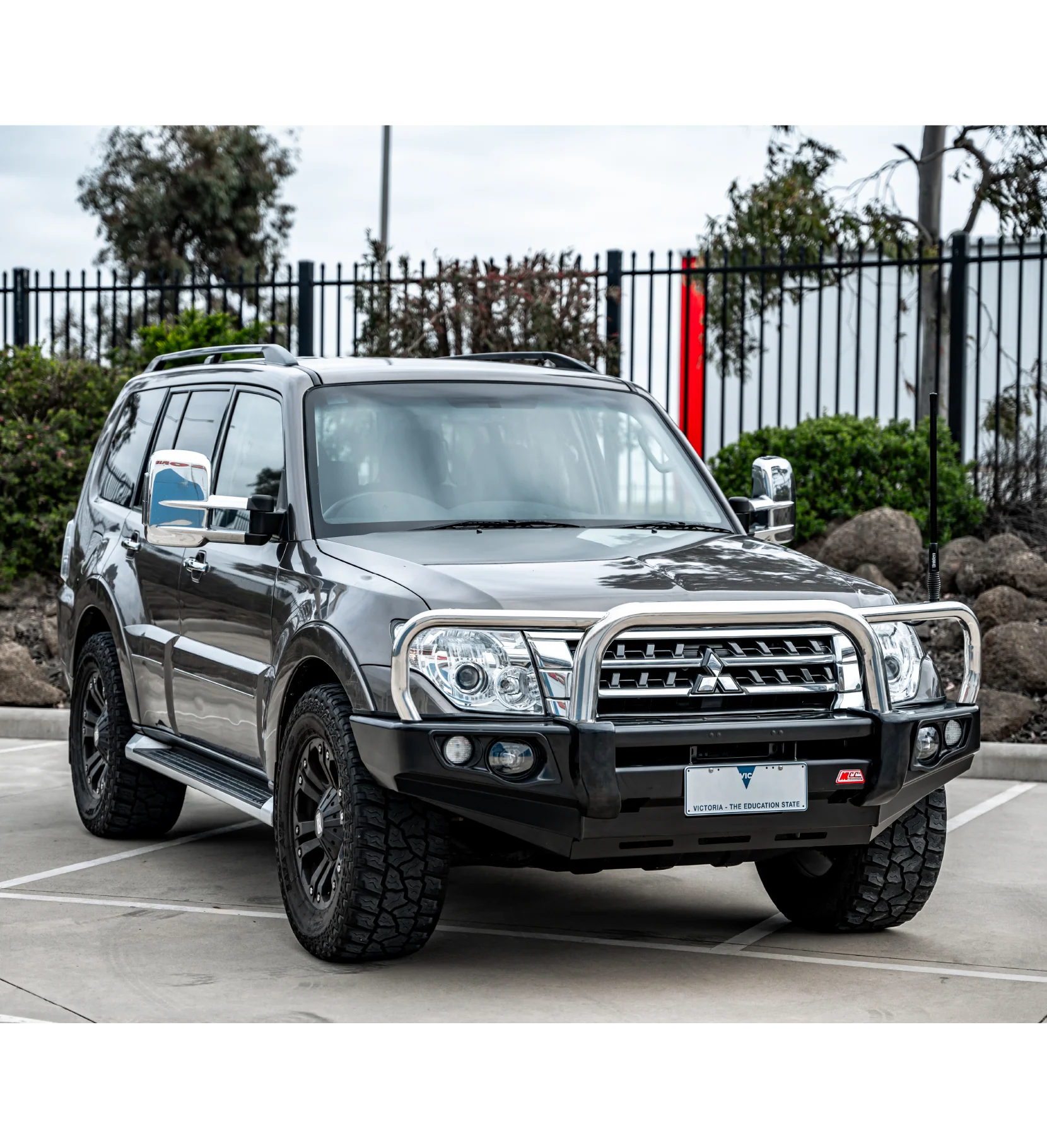 Pajero NS NX NT NW 2006-2021 707-01 Falcon Bull Bar Triple Stainless Loops Package (LED Foglight) - SKU MCC-02004-701FOGUP - Image 2