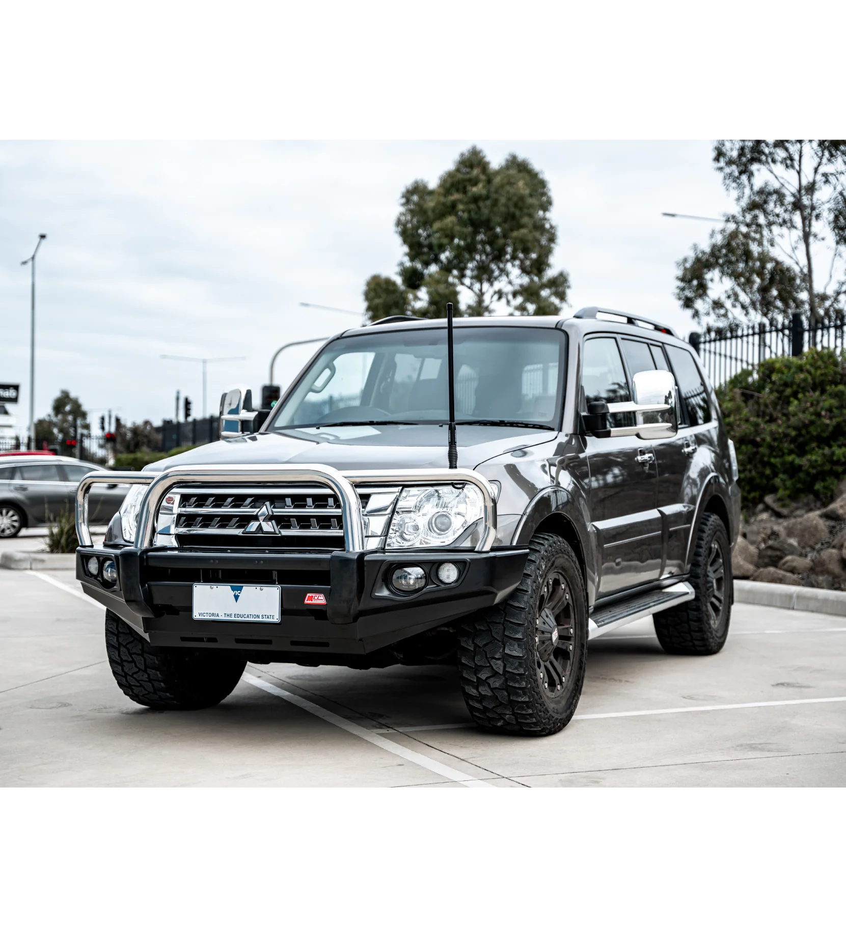 Pajero NS NX NT NW 2006-2021 707-01 Falcon Bull Bar Triple Stainless Loops Package (LED Foglight) - SKU MCC-02004-701FOGUP - Image 4