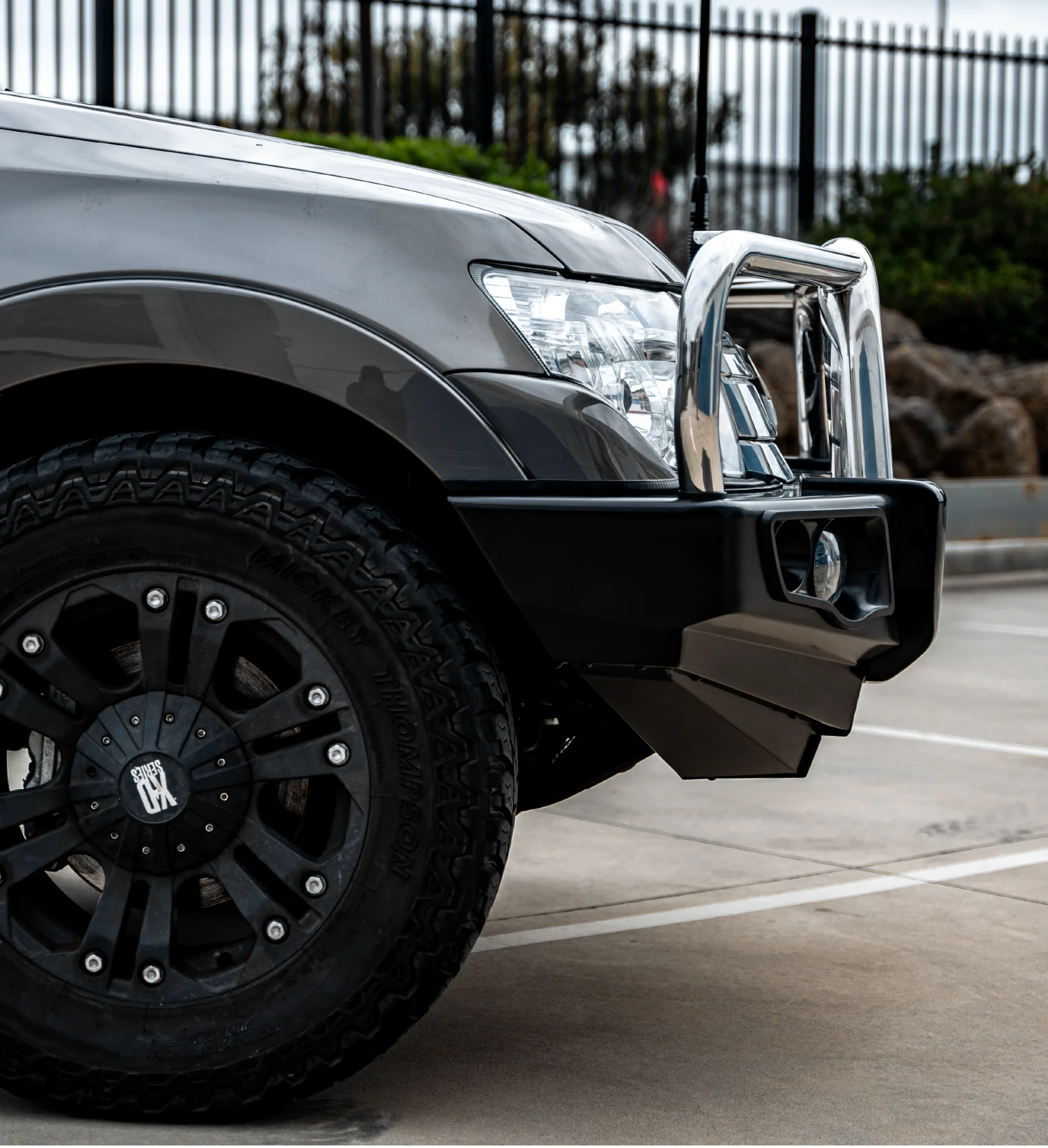 Pajero NS NX NT NW 2006-2021 707-01 Falcon Bull Bar Triple Stainless Loops Package (LED Foglight) - SKU MCC-02004-701FOGUP - Image 6
