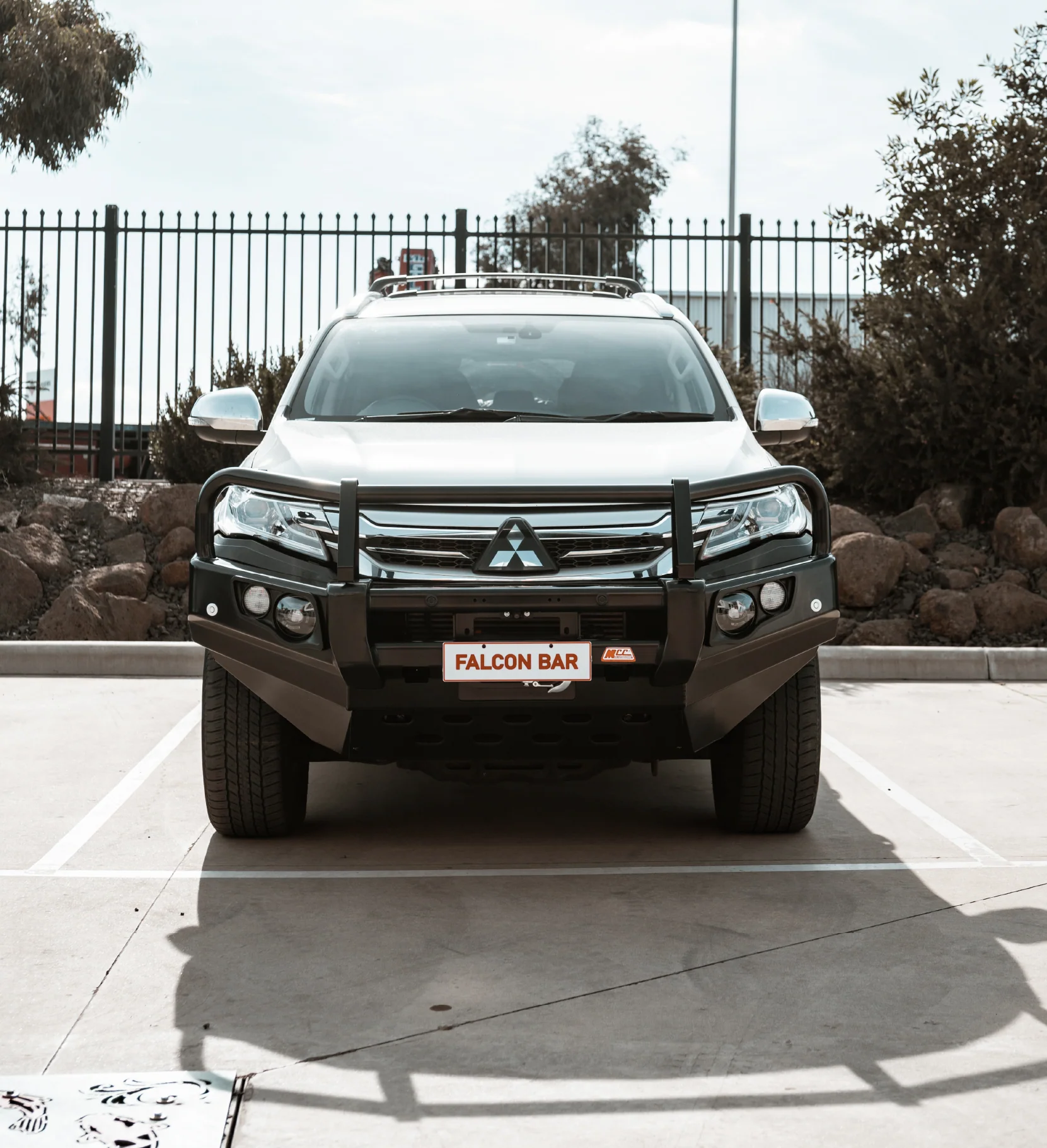 Pajero Sport QE 2015-2020 707-02 Falcon Bull Bar Black A-Frame Package (No Foglight) - SKU MCC-02010-702UP - Image 3