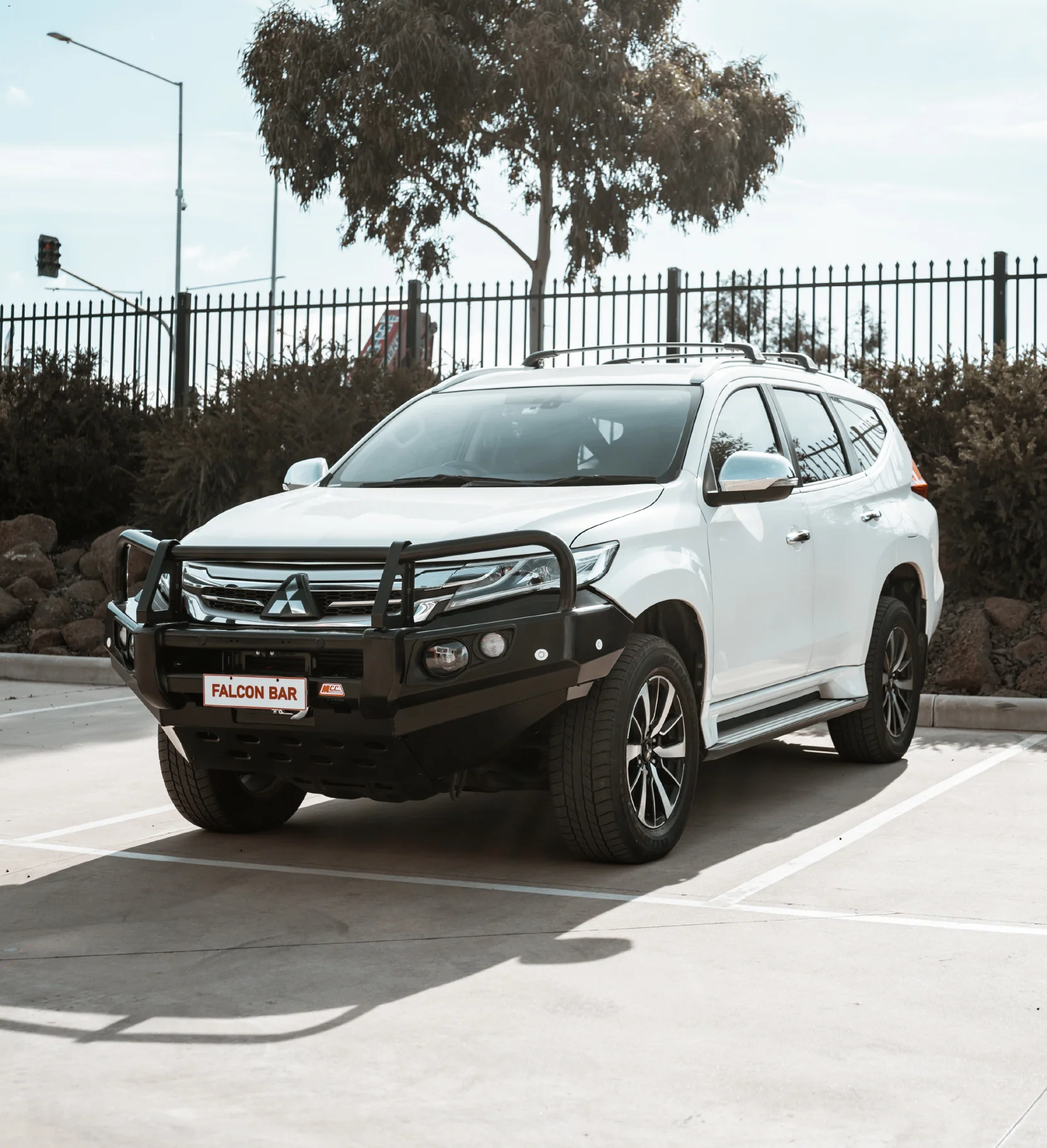 Pajero Sport QE 2015-2020 707-02 Falcon Bull Bar Black A-Frame Package (No Foglight) - SKU MCC-02010-702UP - Image 4