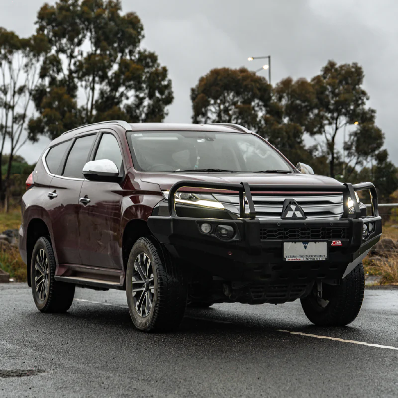 Pajero Sport QF QG 2020-On 707-02 Falcon Bull Bar Black A-Frame Package (LED Foglight) - SKU MCC-02012-702FOGUP - Image 2