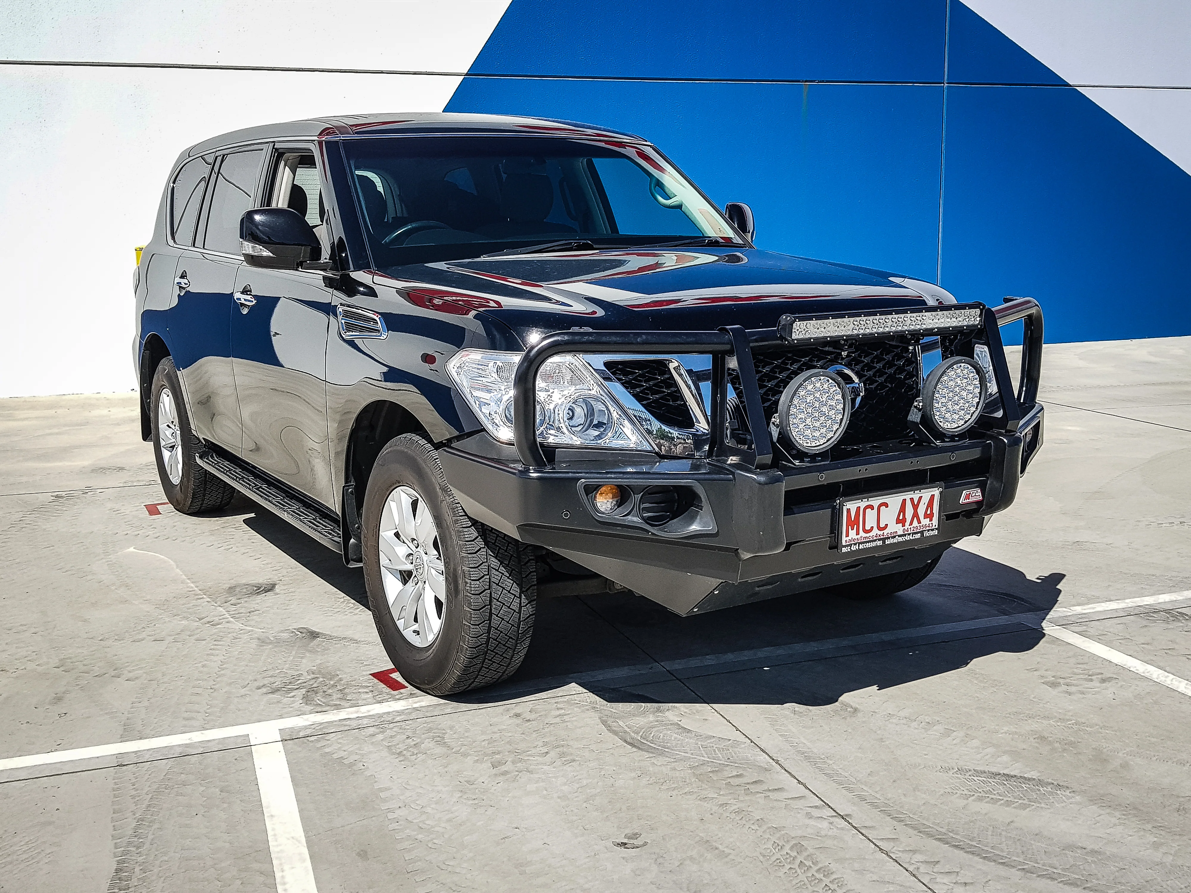 Patrol Y62 Series 1-4 2012-2018 707-02 Falcon Bull Bar Black A-Frame Package (No Foglight) - SKU MCC-03005-702UP - Image 2