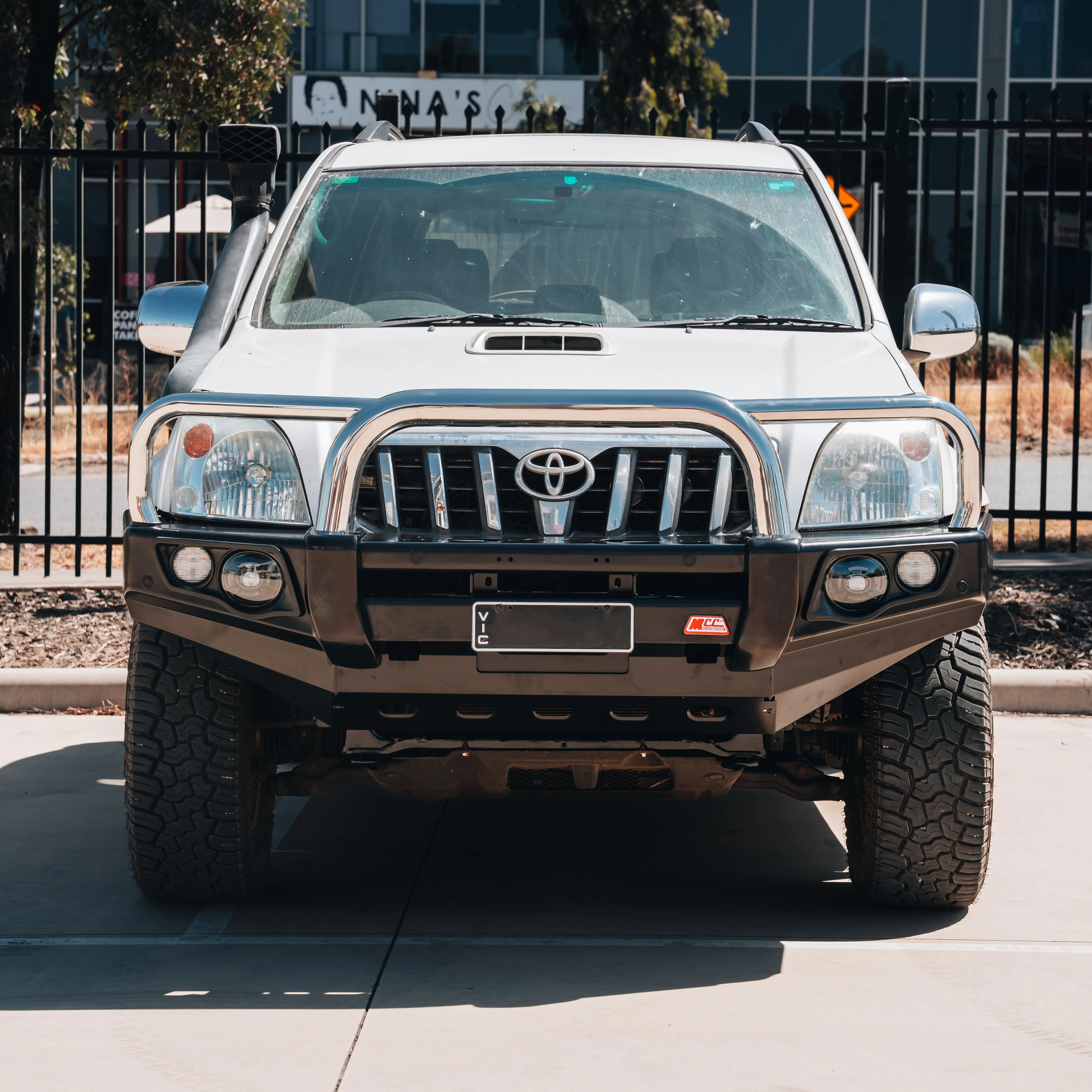 Prado 120 2002-2009 707-01 Falcon Bull Bar Triple Stainless Loops Package (LED Foglight) - SKU MCC-01010-701FOGUP - Image 3