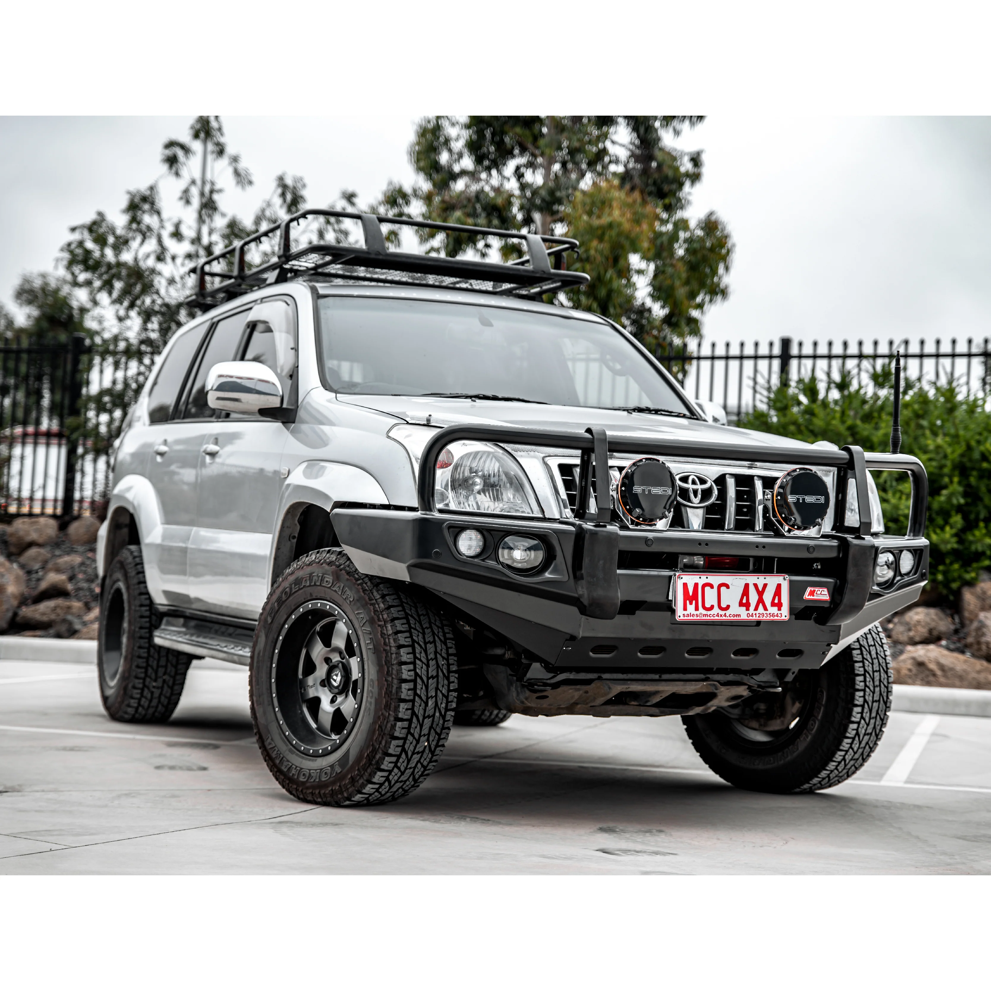 Prado 120 2002-2009 707-02 Falcon Bull Bar Black A-Frame Package (No Foglight) - SKU MCC-01010-702UP - Image 2