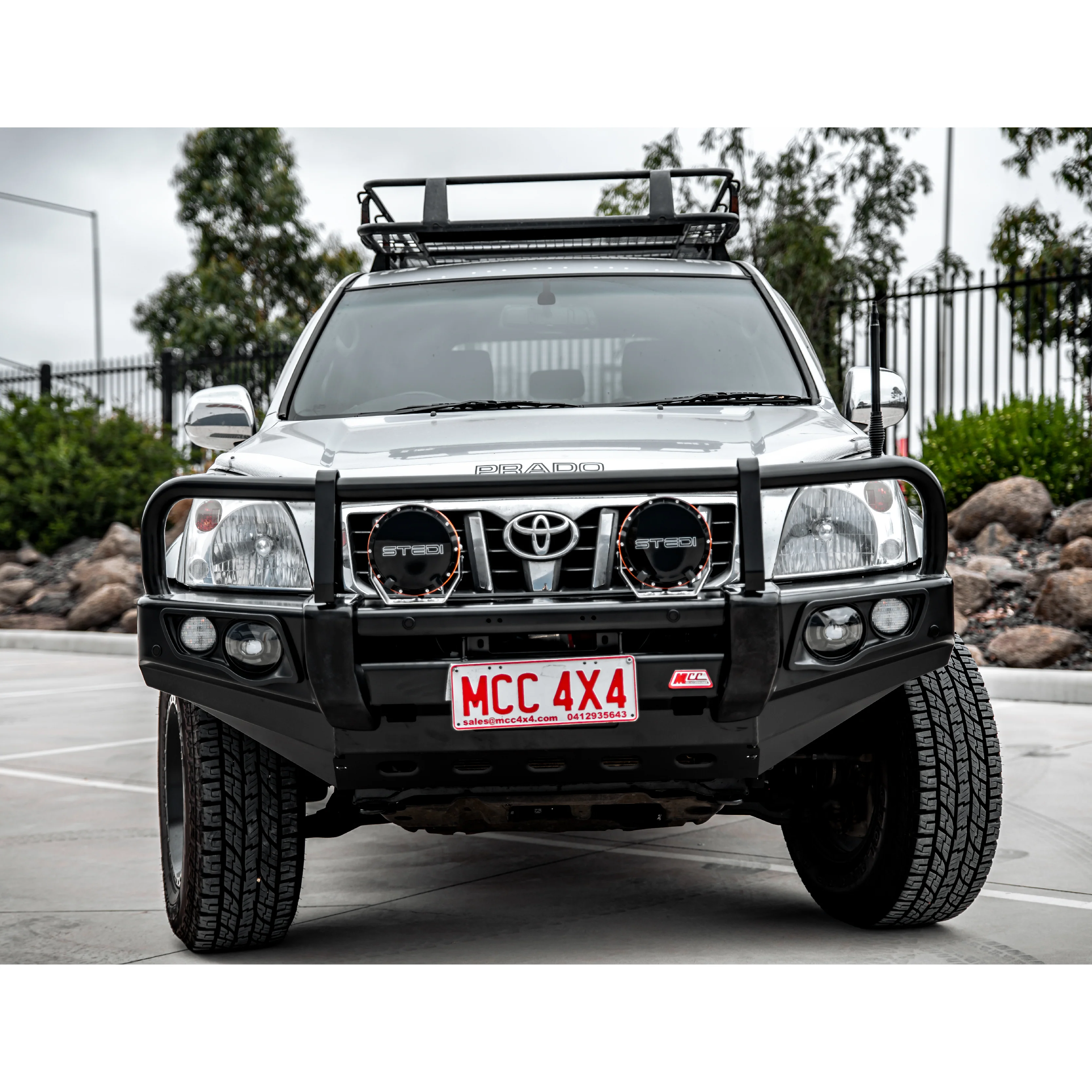 Prado 120 2002-2009 707-02 Falcon Bull Bar Black A-Frame Package (No Foglight) - SKU MCC-01010-702UP - Image 3