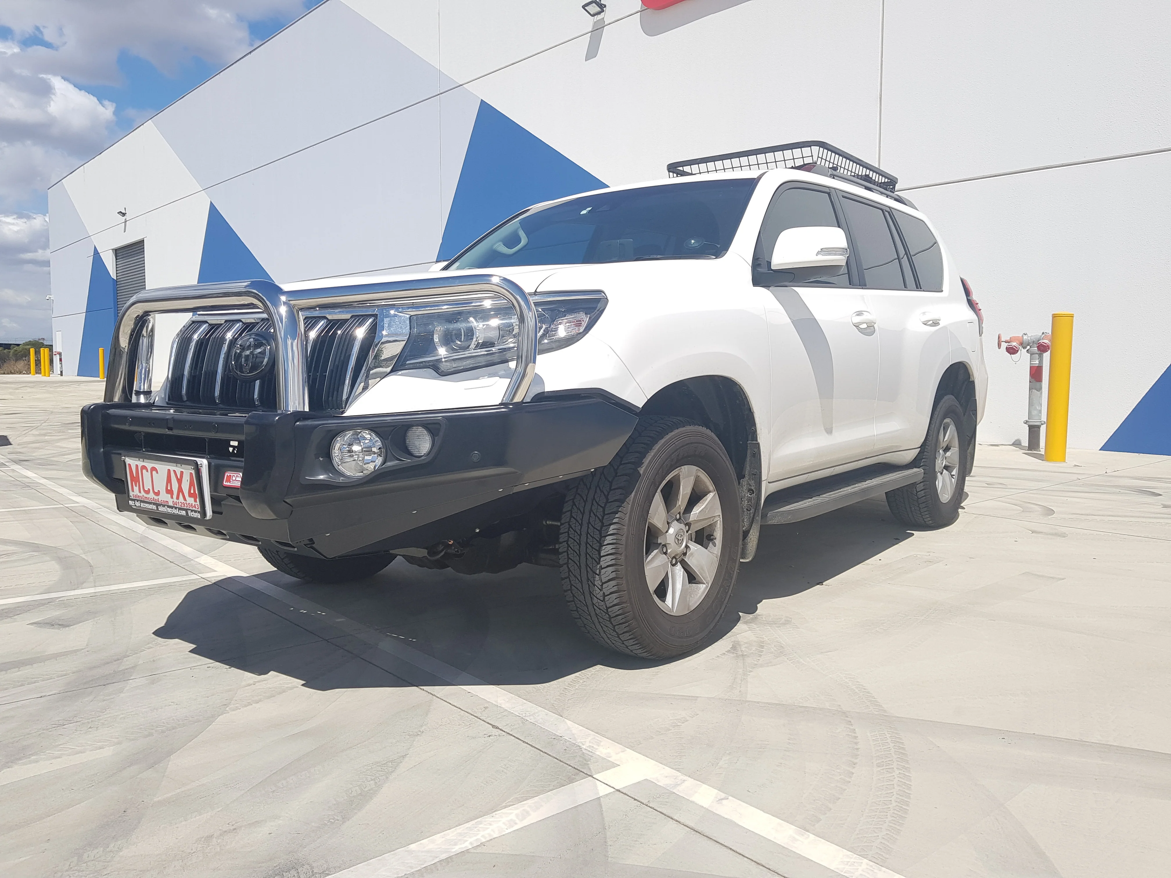 Prado 150 facelift 2017-Current 707-01 Falcon Bull Bar Triple Stainless Loops Package (LED Foglight) - SKU MCC-01020-701FOGUP - Image 2