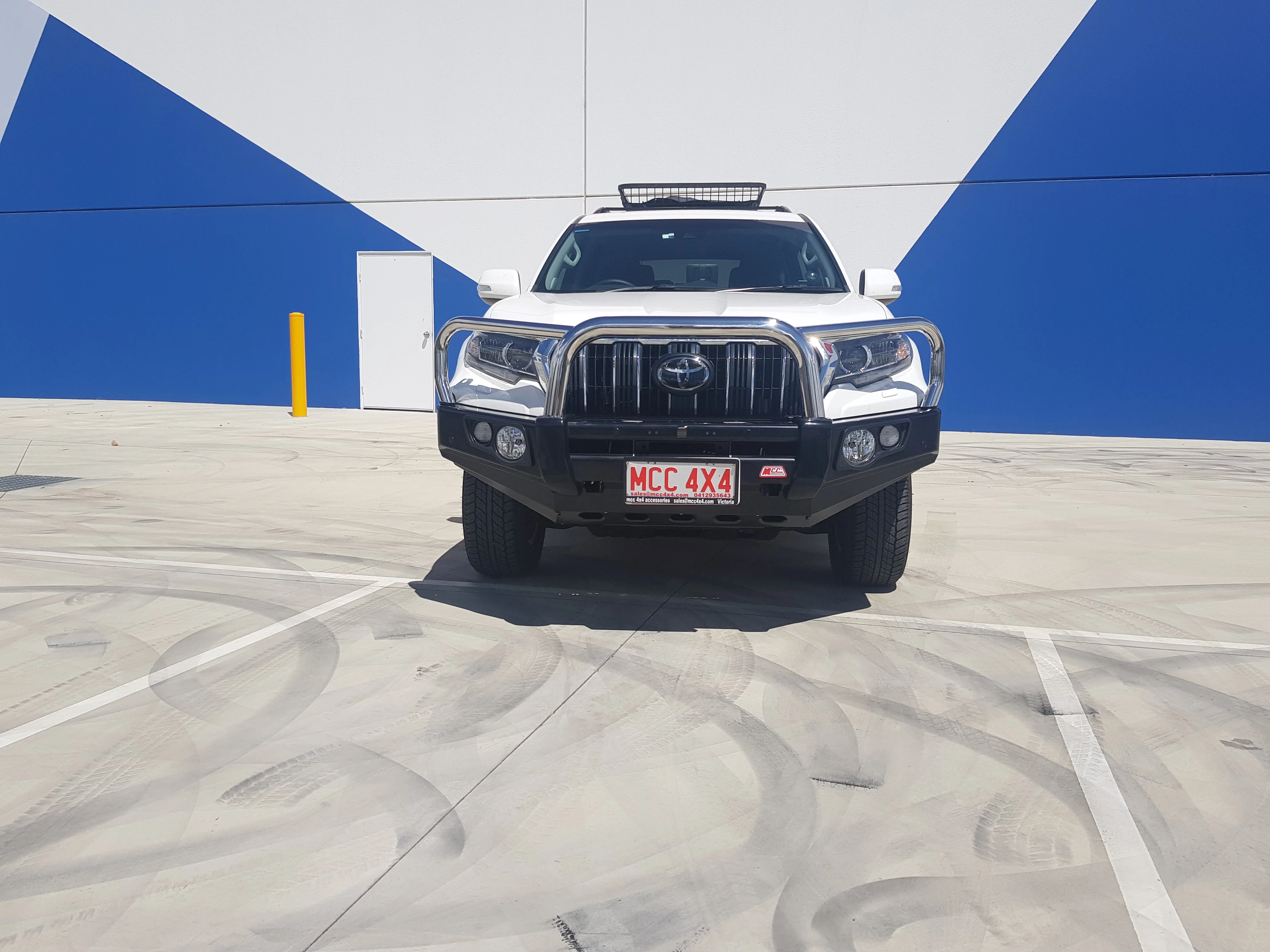 Prado 150 facelift 2017-Current 707-01 Falcon Bull Bar Triple Stainless Loops Package (LED Foglight) - SKU MCC-01020-701FOGUP - Image 3