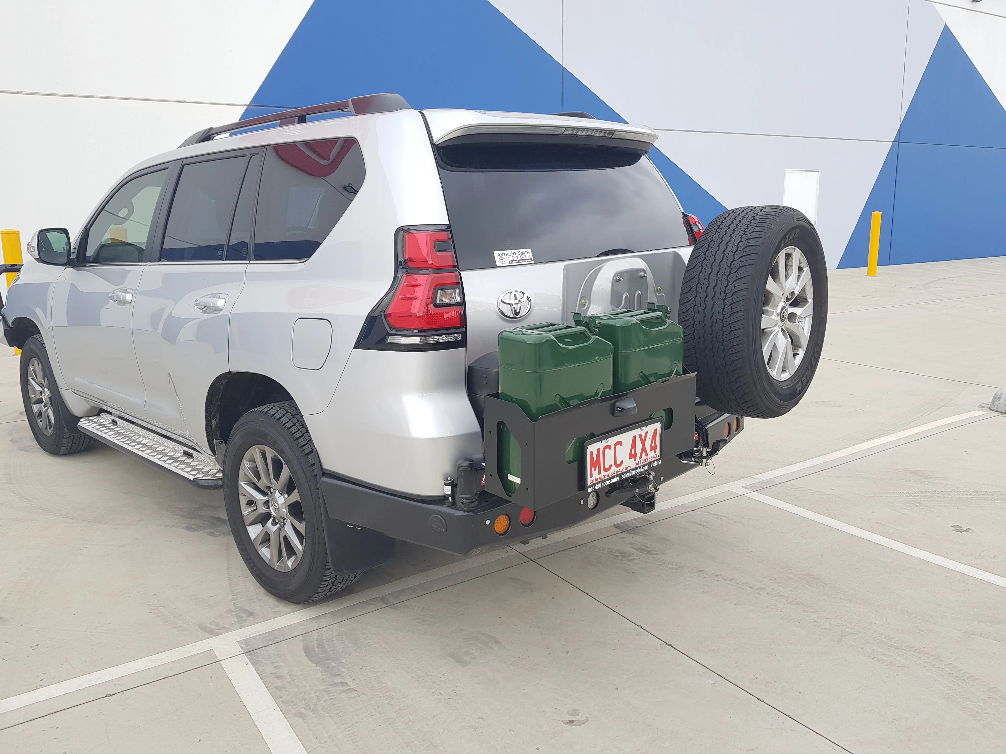 Prado 150 facelift 2017-Current 022-02 Rear Wheel Carrier Double Jerry Can Holder Package - SKU MCC-01020-202pk3 - Image 2