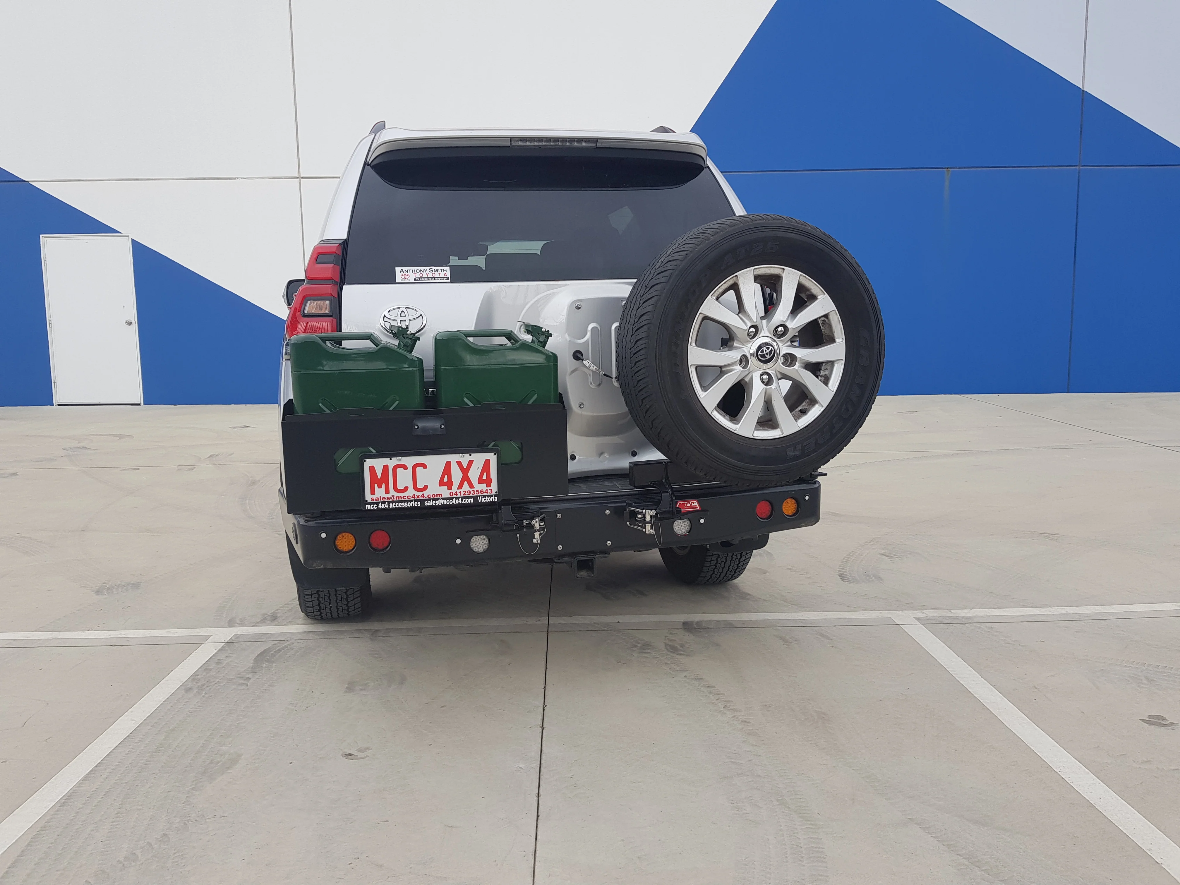 Prado 150 facelift 2017-Current 022-02 Rear Wheel Carrier Double Jerry Can Holder Package - SKU MCC-01020-202pk3 - Image 4