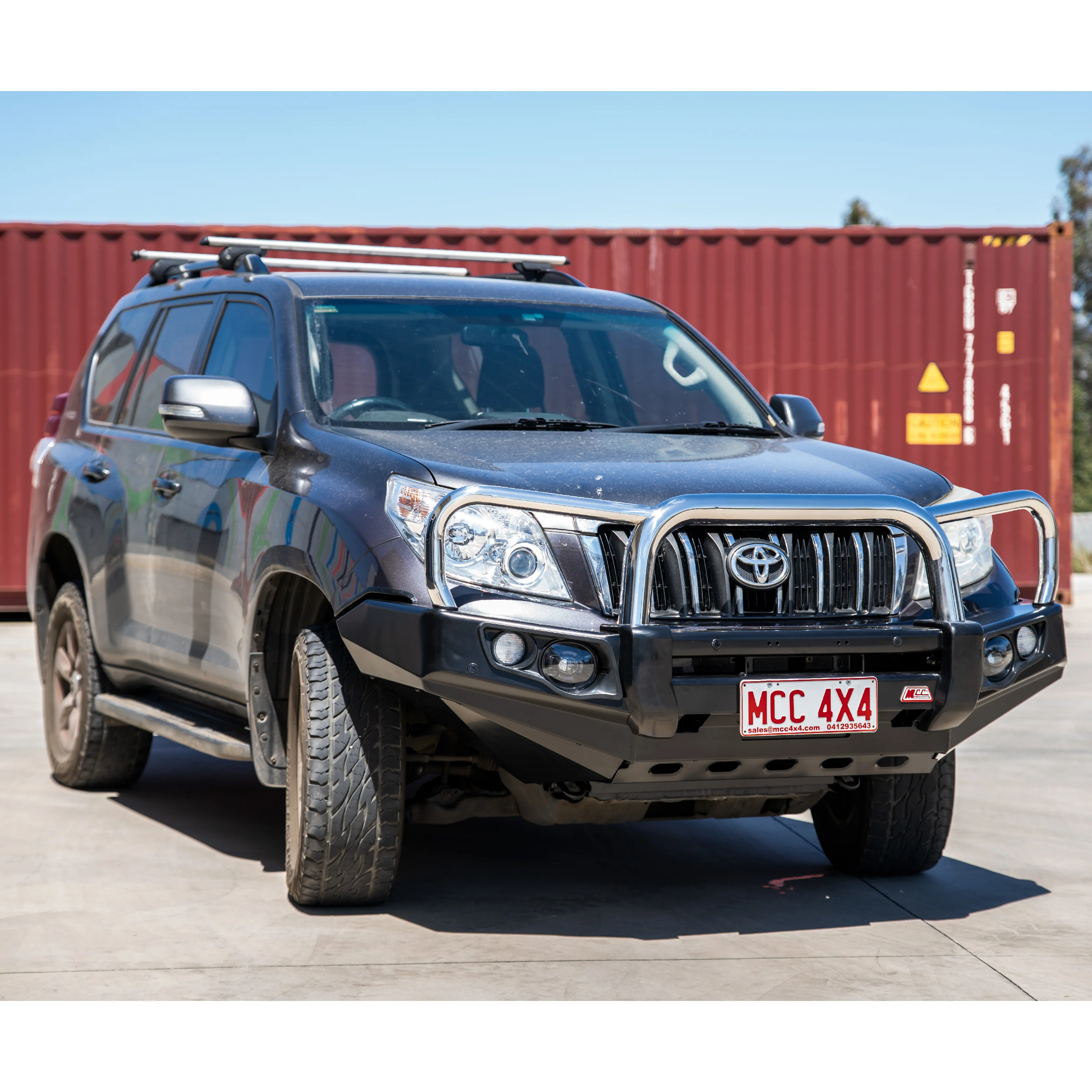 Prado 150 prefacelift 2009-2017 707-01 Falcon Bull Bar Triple Stainless Loops Package (LED Foglight) - SKU MCC-01011-701FOGUP - Image 2