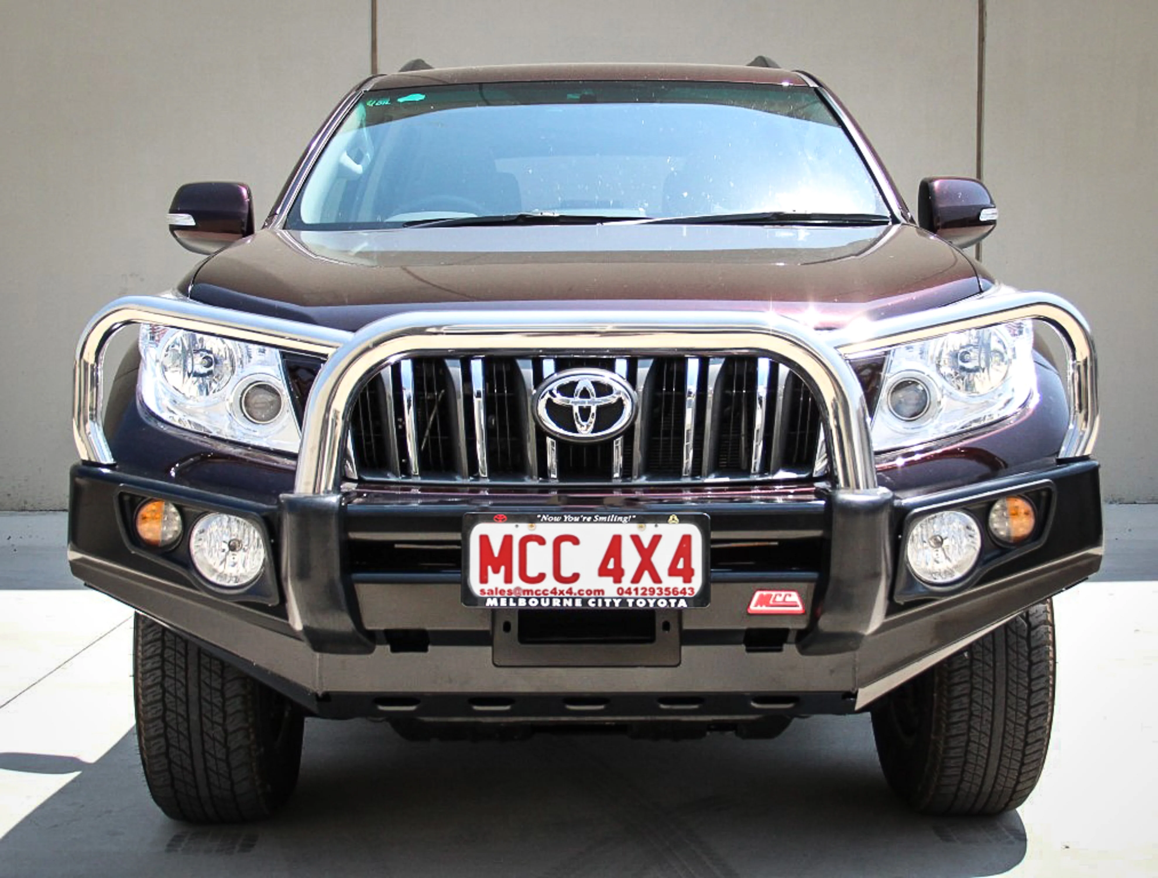Prado 150 prefacelift 2009-2017 707-01 Falcon Bull Bar Single Stainless Loop Package (No Foglight) - SKU MCC-01011-701SSL - Image 2
