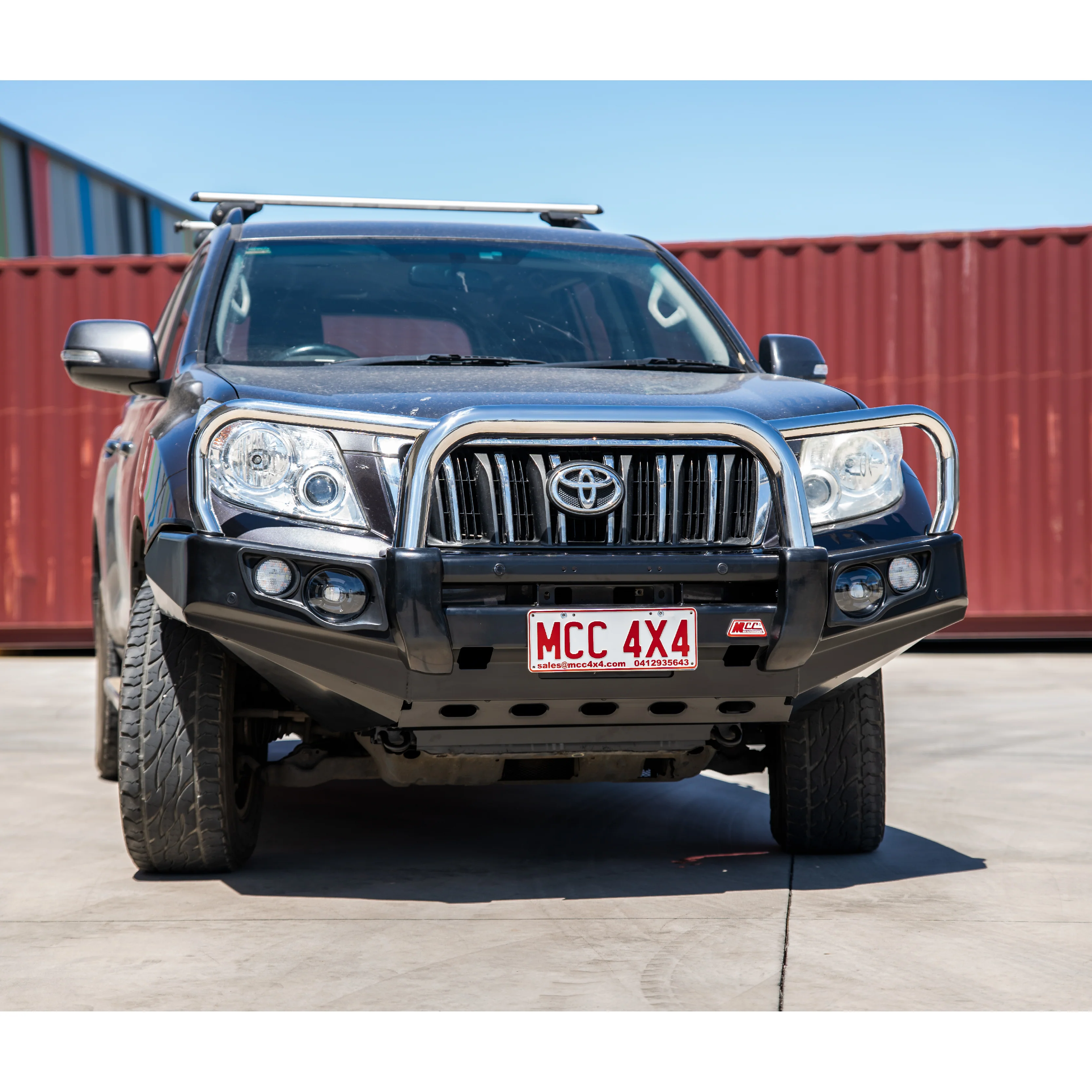 Prado 150 prefacelift 2009-2017 707-01 Falcon Bull Bar Triple Stainless Loops Package (LED Foglight) - SKU MCC-01011-701FOGUP - Image 3