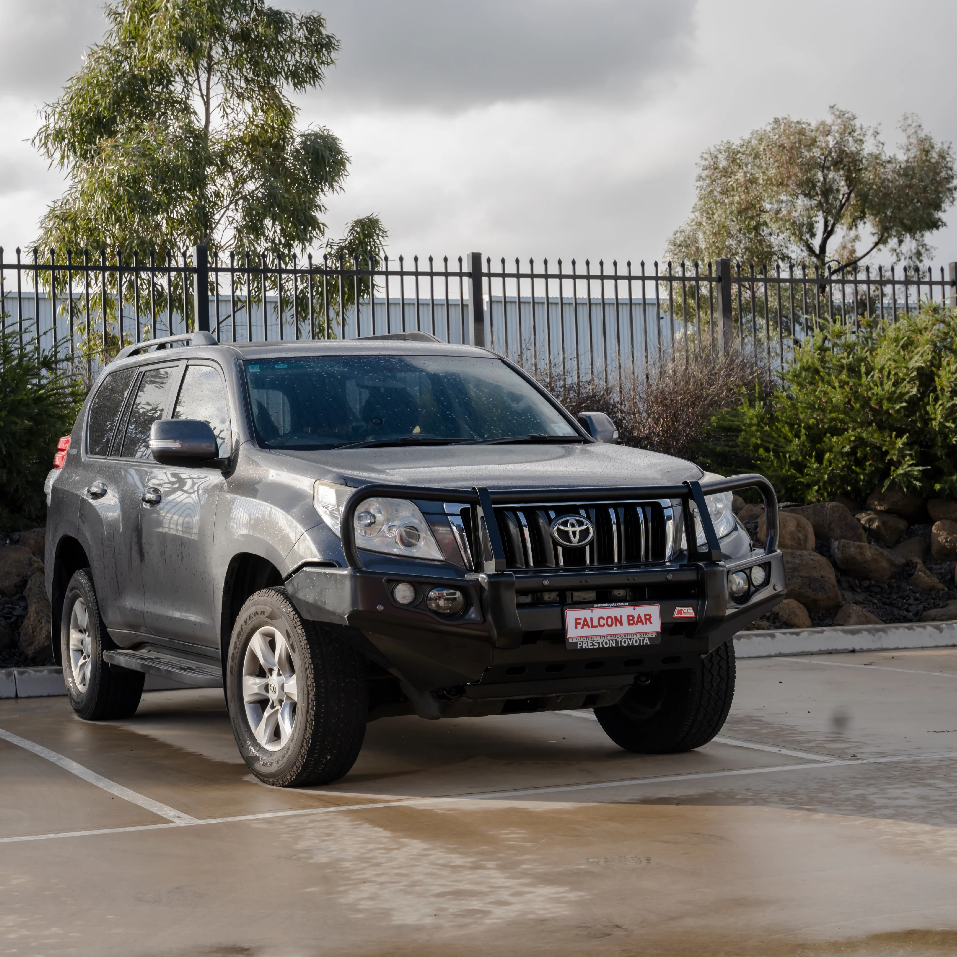 Prado 150 prefacelift 2009-2017 707-02 Falcon Bull Bar Black A-Frame Package (LED Foglight) - SKU MCC-01011-702FOGUP - Image 2