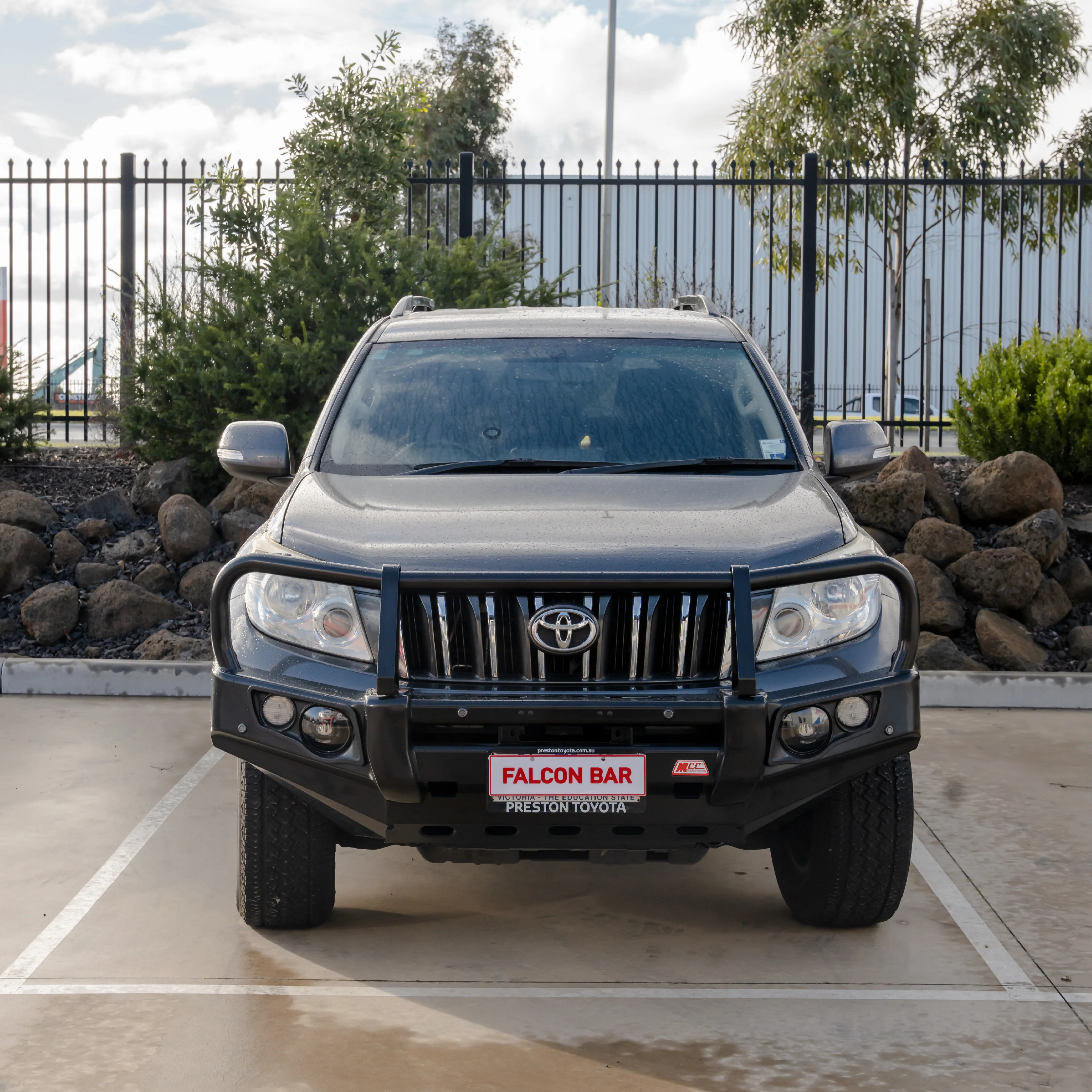 Prado 150 prefacelift 2009-2017 707-02 Falcon Bull Bar Black A-Frame Package (LED Foglight) - SKU MCC-01011-702FOGUP - Image 3
