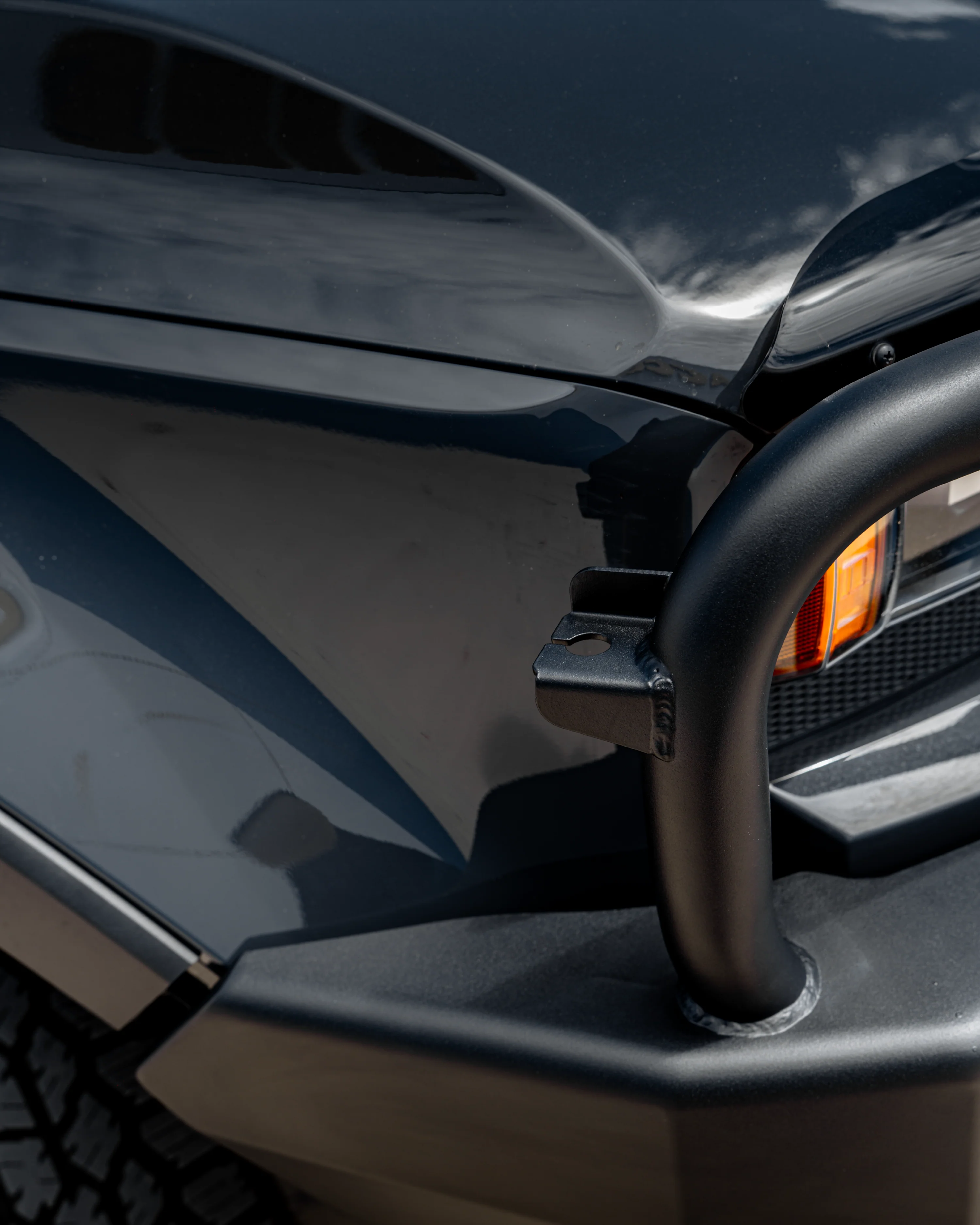 Prado 250 2025-On (With Fog) 707-02 Falcon Bull Bar Black A-Frame Package (LED Foglight) (Sand Black) - Image 8
