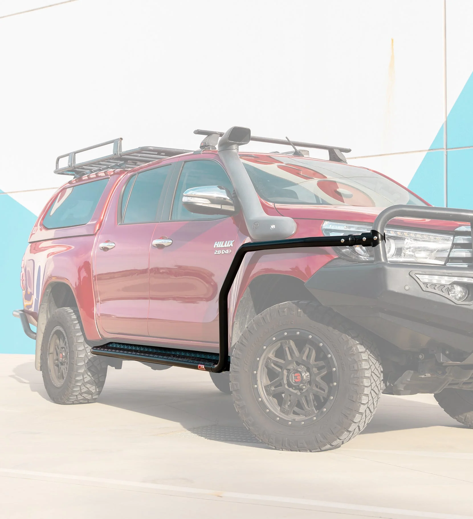 Prado 90 1996-2002 039BSR All Black Side Step and Rail Package (50mm Bull Bar) - SKU MCC-01009-039ABSR