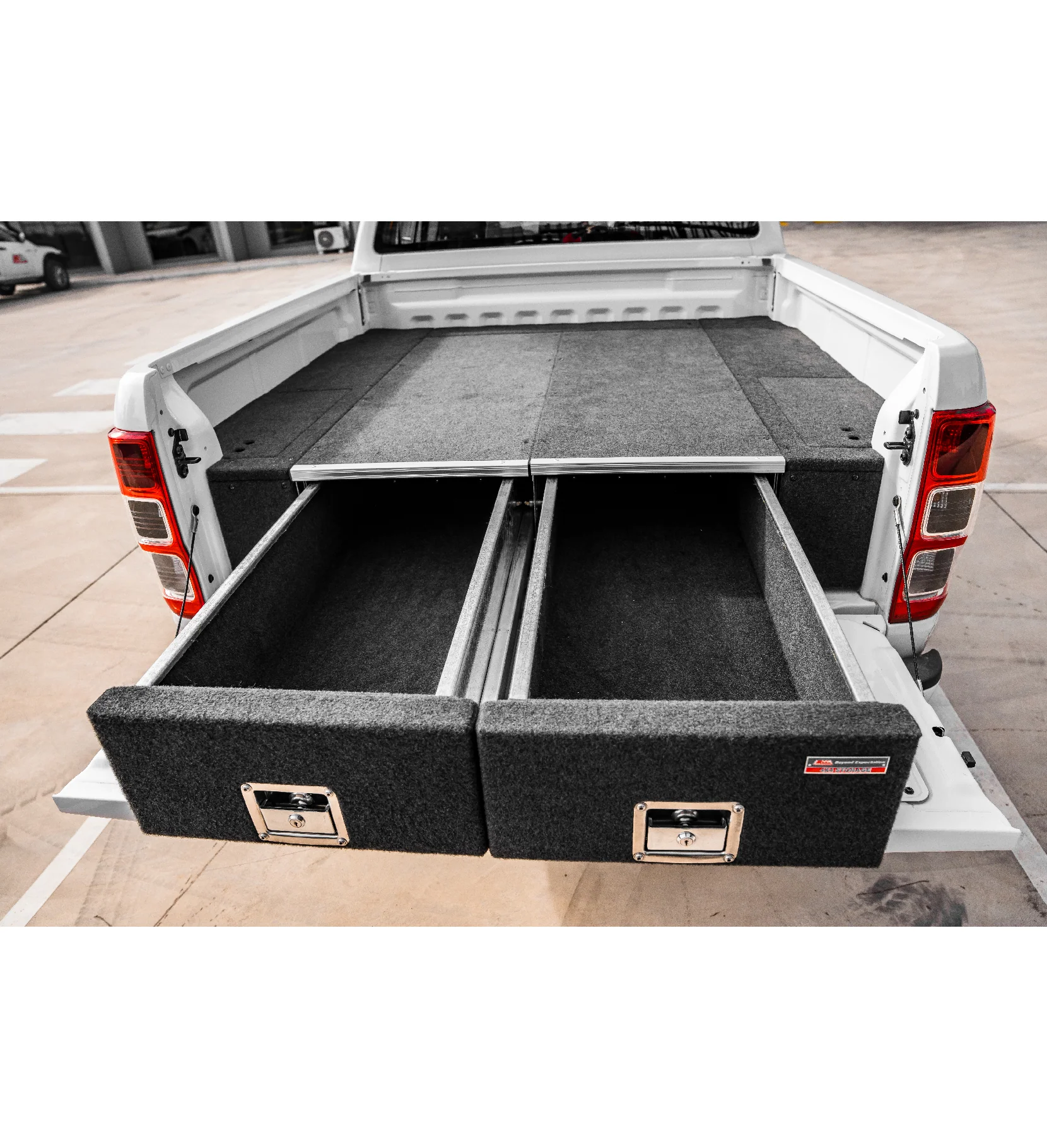 Ranger PJ PK 2007-2009 4401 Galvanised Steel Carpet Dual Drawer System - SKU MCC-05001-4401 - Image 2