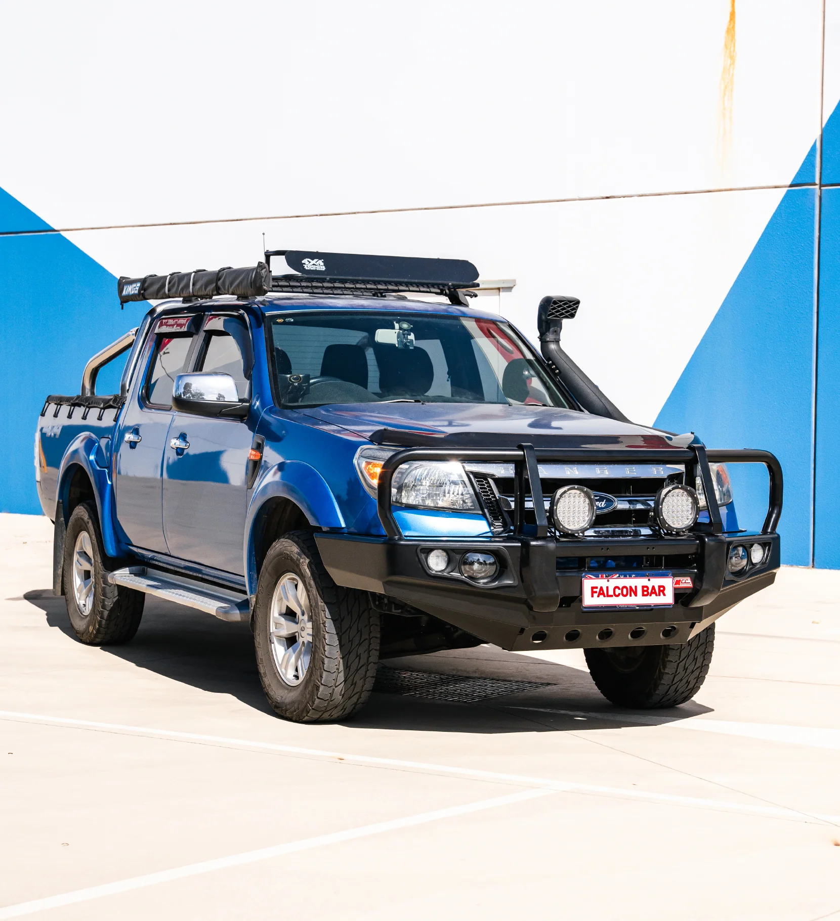 Ranger PK 2009-2011 707-02 Falcon Bull Bar Black A-Frame Package (LED Foglight) - SKU MCC-05002-702FOGUP - Image 2