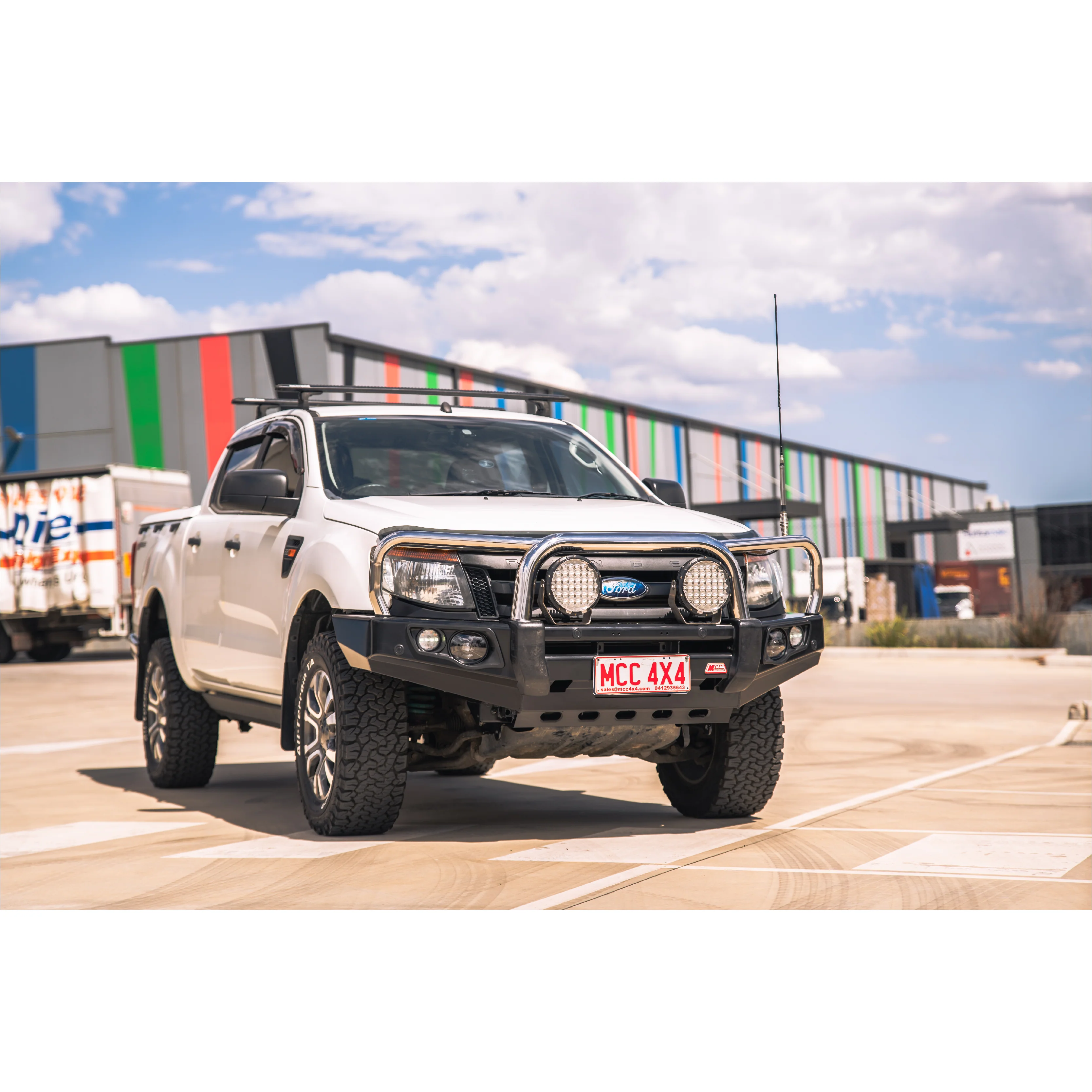 Ranger PX 1 2011-2015 707-01 Falcon Bull Bar Triple Stainless Loops Package (LED Foglight) - SKU MCC-05003-701FOGUP - Image 2