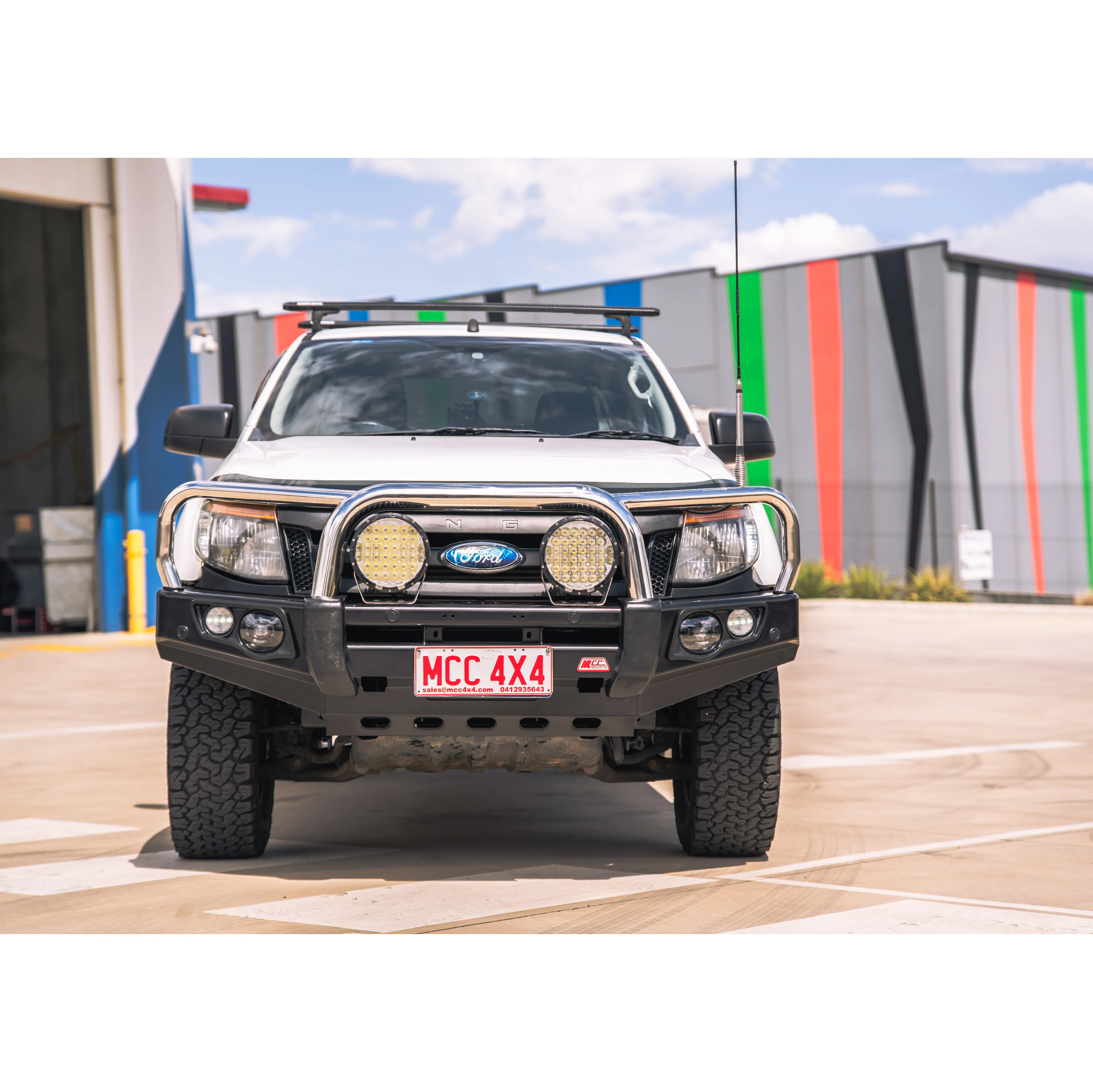 Ranger PX 1 2011-2015 707-01 Falcon Bull Bar Triple Stainless Loops Package (LED Foglight) - SKU MCC-05003-701FOGUP - Image 3