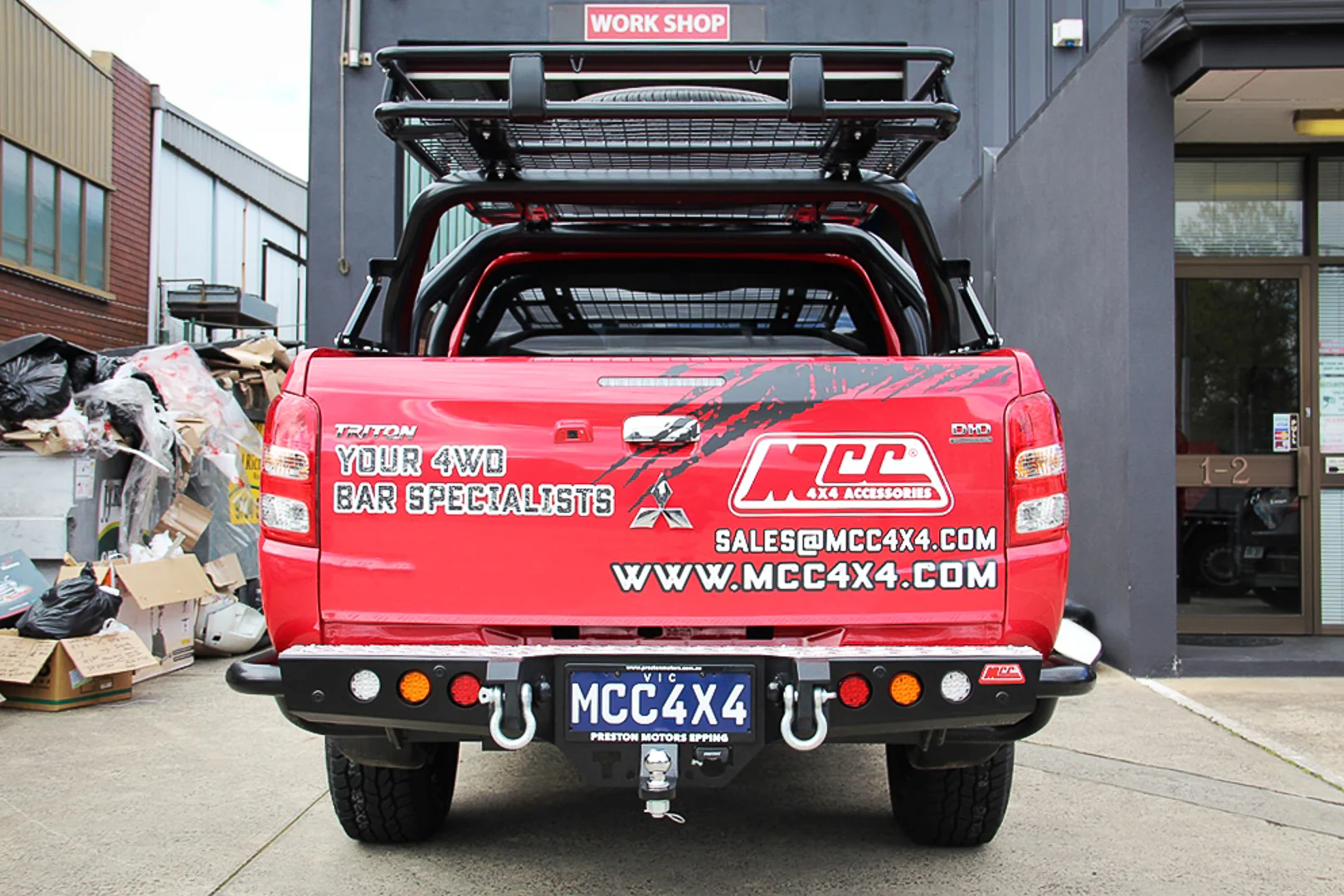Triton MQ 2015-2019 022-03 Jack Rear Bar with Light kit and Chrome Step Plate Package - SKU MCC-02008-203SPL - Image 5