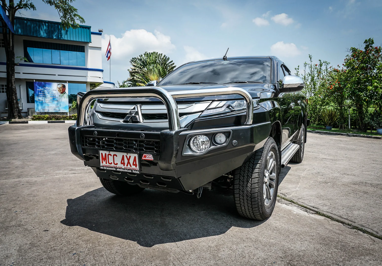 Triton MR 2019-Present 707-01 Falcon Bull Bar Triple Stainless Loops Package (No Foglight) - SKU MCC-02011-701UP - Image 4