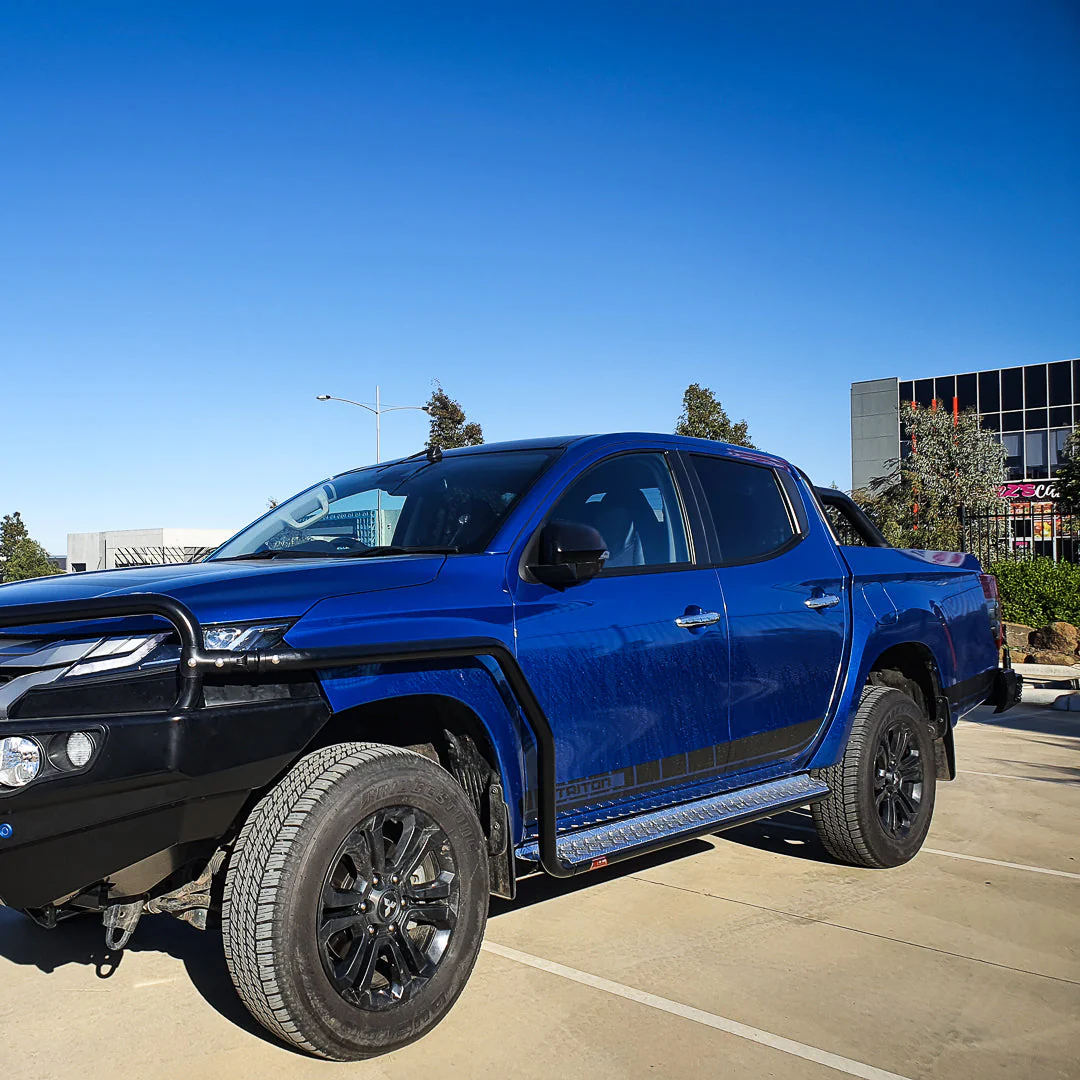 Triton MR 2019-Present 039BSR Side Step and Rail Package (Chrome Step Plate) (50mm Bull Bar) - SKU MCC-02011-039BSR - Image 3